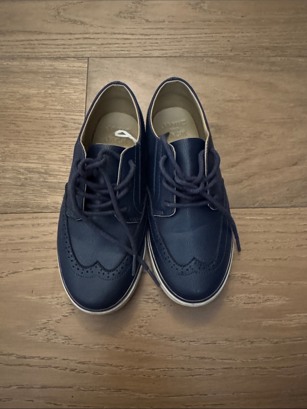 Janie and Jack Navy Brogue Lace-Up Oxfords